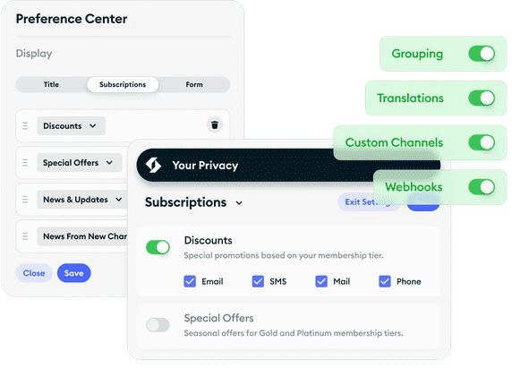 Capture marketing and communication preferences
